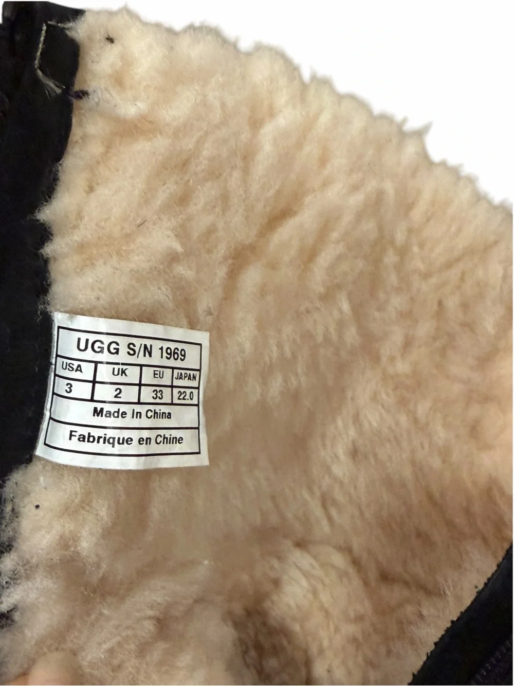 UGG, Black Suede Shearling-Lined Mid-Calf Boots with Buckle, Size 3